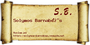 Solymos Barnabás névjegykártya